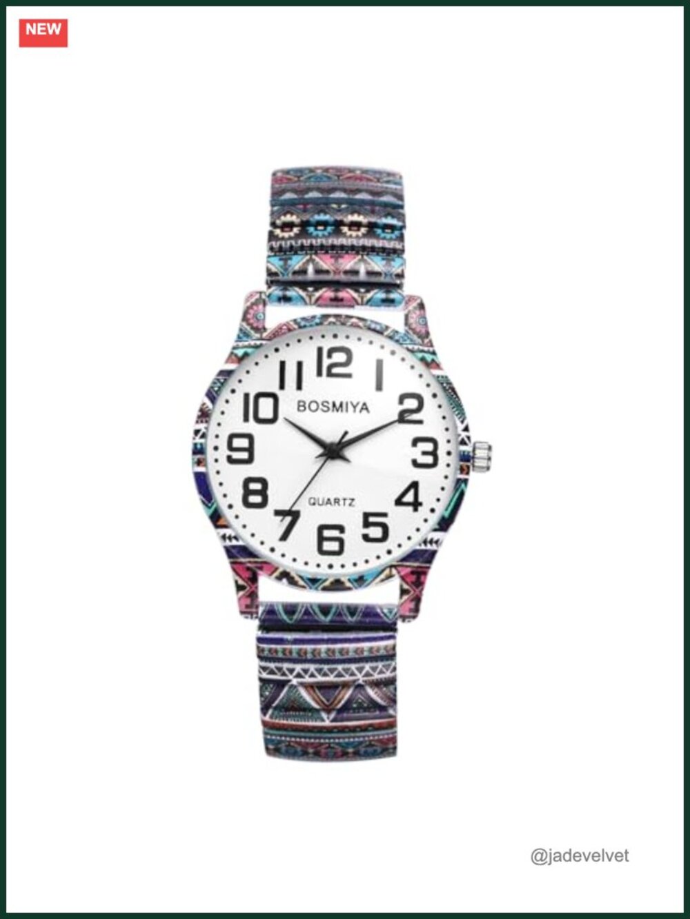Women's Stretch Band Watch Geometric Elastic Bangle Easy Reader Analog